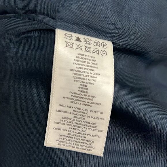 Michael Michael Kors Dress Sz 12 Navy Gold Sparkle Scoop Neck Sleeveless Midi - Picture 9 of 13